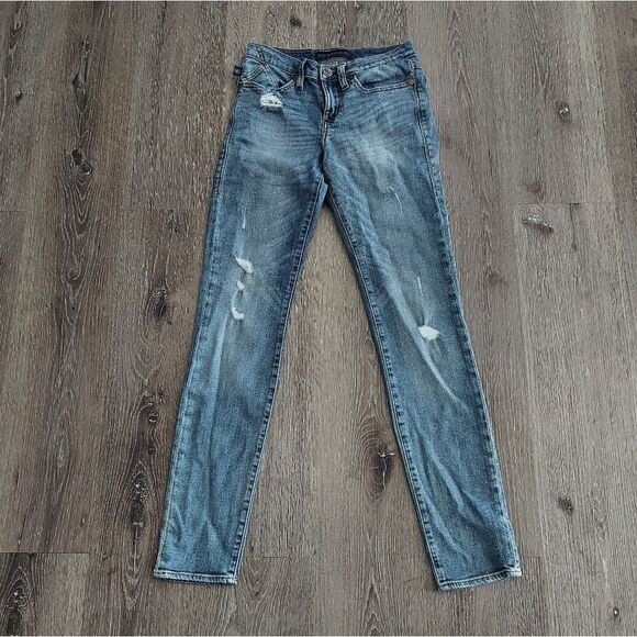 Rock & Republic Berlin Distressed Mid Rise Skinny Jeans Size 6 - Picture 1 of 8